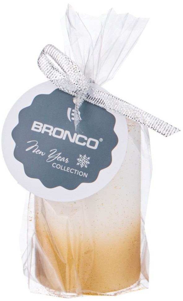 Свеча столбик белая с золотом d5*8 см (TT-00015267)