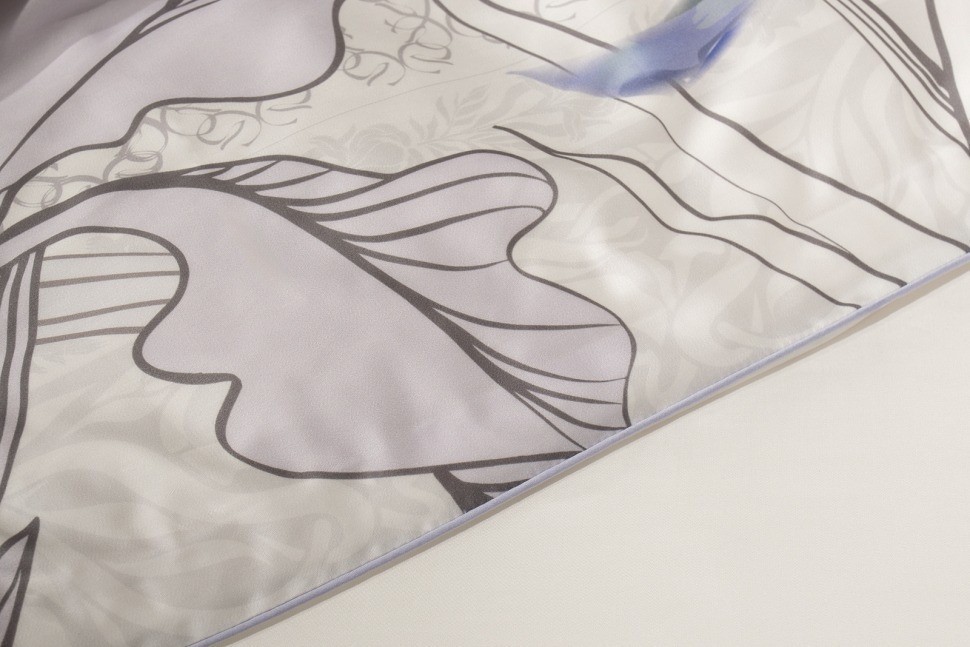 Комплект постельного белья Ирисы, тенсель (145*210-2шт, 50*70-2шт) (TT-00015789)