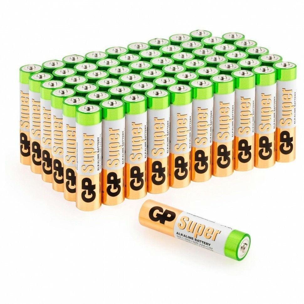Батарейки GP Super AAA LR03 24А алкалиновые мизинчиковые комп. 60 шт. 455645 (91074)