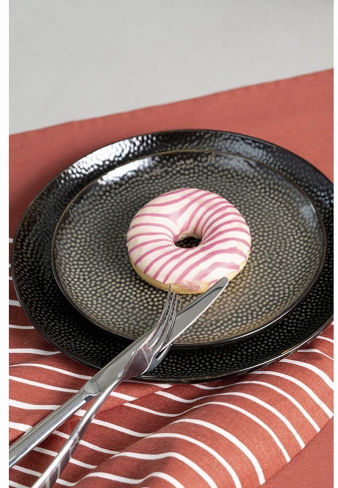 Набор обеденных тарелок dots, D26 см, черные, 2 шт. (74065)