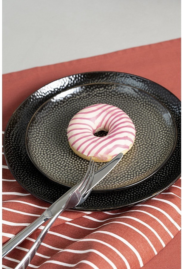 Набор обеденных тарелок dots, D26 см, черные, 2 шт. (74065)