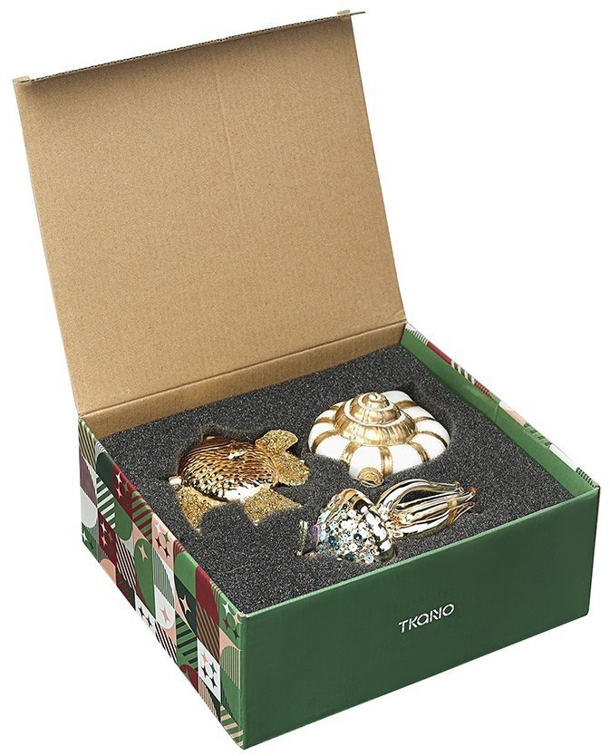 Набор ёлочных украшений sea life из коллекции new year essential, 3 шт. (78276)