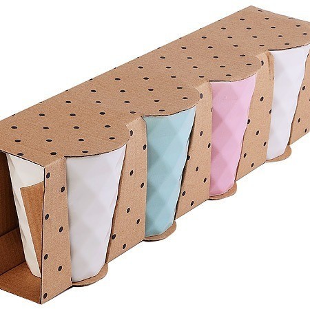 Кружка-стакан с рельефом 330 мл 4 шт LORAINE (31354-Н1)