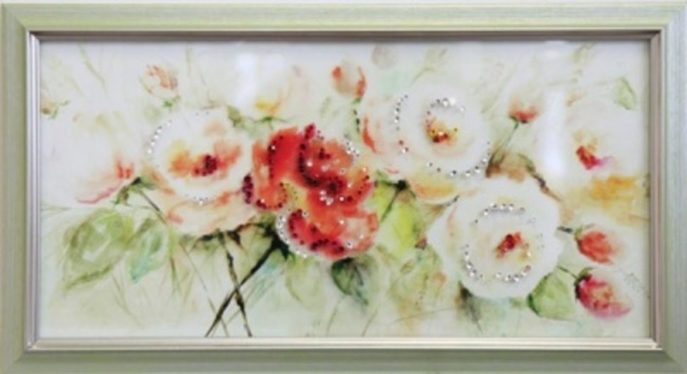 Картина Шиповника цвет с кристаллами Swarovski (1697)