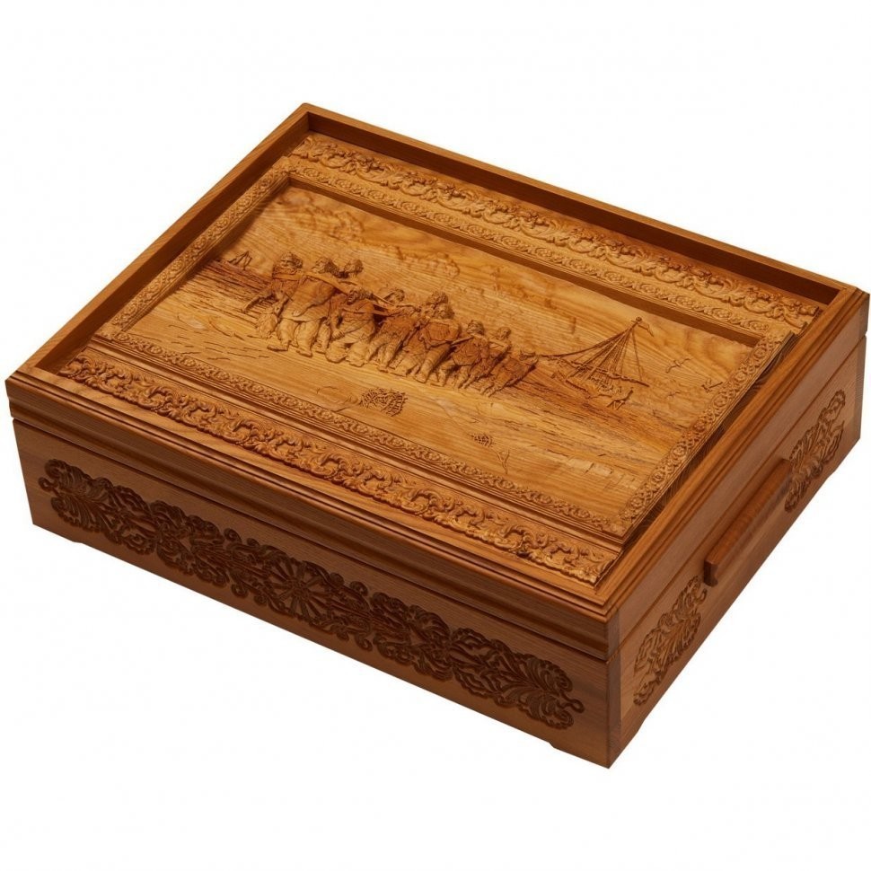 Настоящее "Русское лото - Бурлаки на Волге" в шкатулке из мореного ясеня (29964)