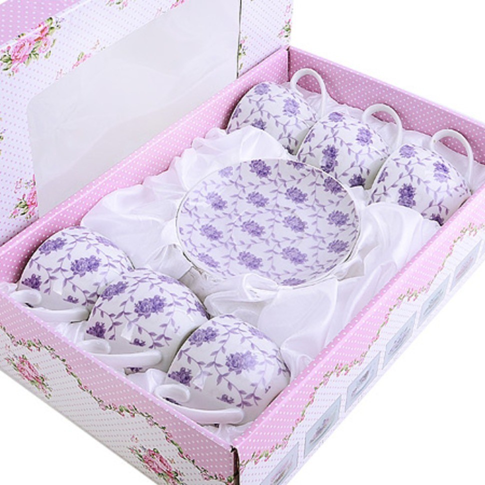 Чайный сервиз на 6 персон фарфор 12 предметов 220 мл LORAINE (25928)