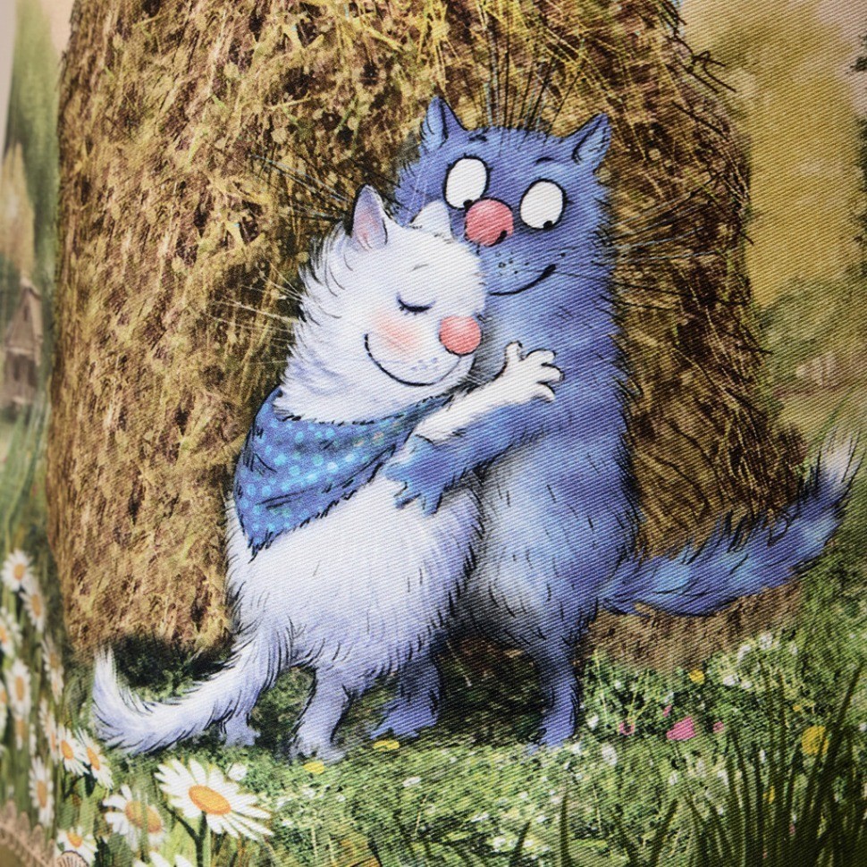 Фартук "синие коты. про любовь"60х70 см, 100% хлопок,твил, беж Lefard (850-720-7)