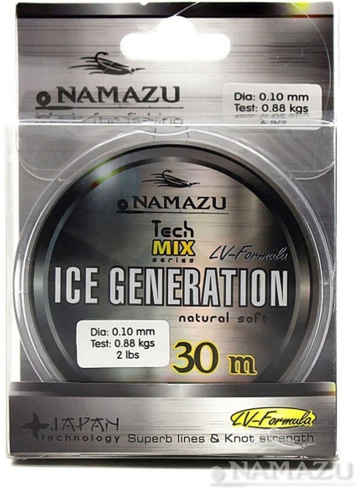Леска Namazu Ice Generation, 30 м, 0,08 мм, до 0,44 кг, прозрачная NIG30-0,08 (71033)