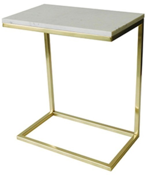 Стол приставной E1598, сталь, мрамор, white, ROOMERS FURNITURE