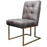 Стул C0194-01-1D/greyB#67, обивка кожа, ножки нержавеющая сталь, grey/gold, ROOMERS FURNITURE