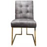 Стул C0194-01-1D/greyB#67, обивка кожа, ножки нержавеющая сталь, grey/gold, ROOMERS FURNITURE