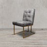 Стул C0194-01-1D/greyB#67, обивка кожа, ножки нержавеющая сталь, grey/gold, ROOMERS FURNITURE