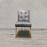 Стул C0194-01-1D/greyB#67, обивка кожа, ножки нержавеющая сталь, grey/gold, ROOMERS FURNITURE