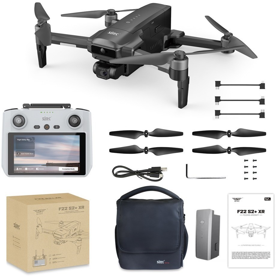 Квадрокоптер SJRC F22 X2 PRO+ OAS 2АКБ, пульт с экраном 2-AXIS 4K EIS 5G GPS