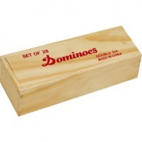 Домино в светлой деревянной коробке (30729)