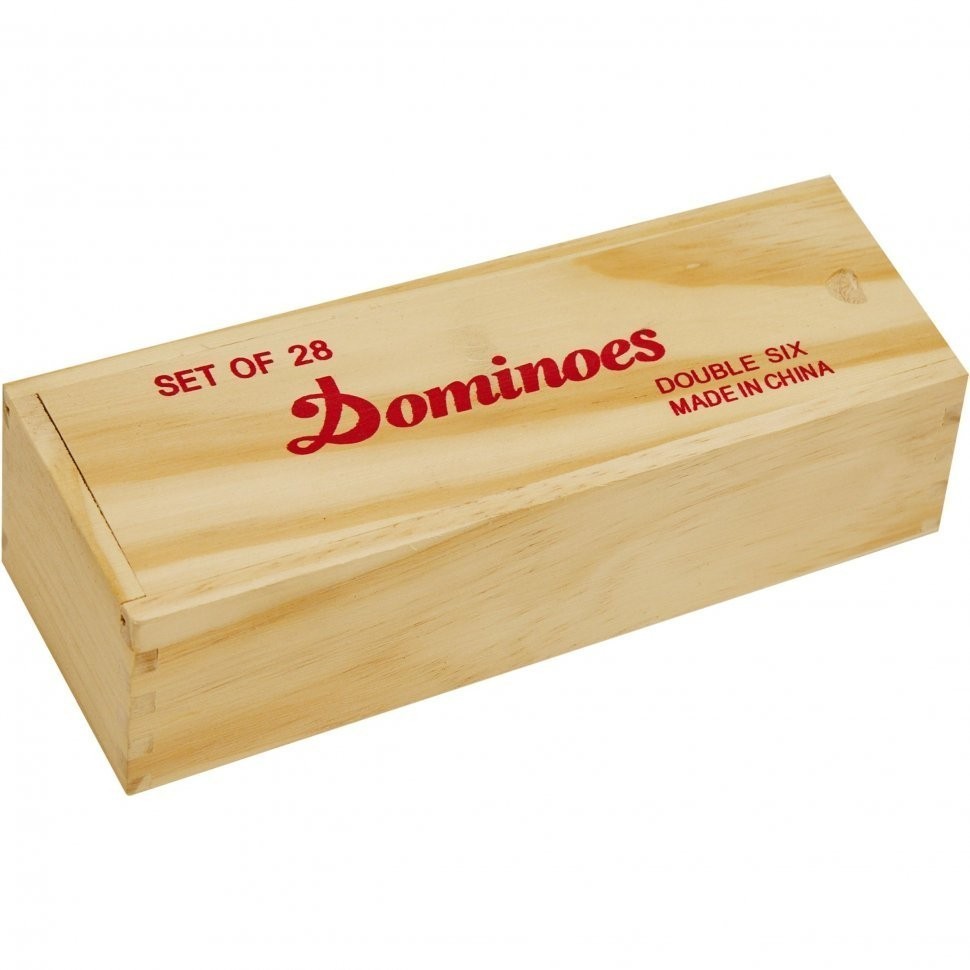 Домино в светлой деревянной коробке (30729)