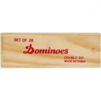 Домино в светлой деревянной коробке (30729)