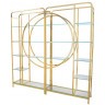 Стеллаж Z0152-31#, стекло, нержавеющая сталь, gold, ROOMERS FURNITURE