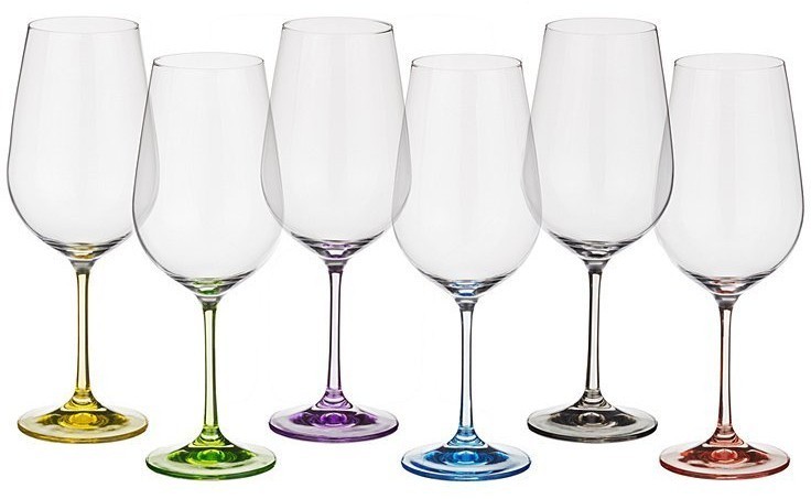 Набор бокалов для вина из 6 шт. "rainbow" 350 мл высота=22 см Bohemia Crystal (674-414)