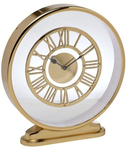 Часы настольные на подставке золото d30, H32см (TT-00005643)