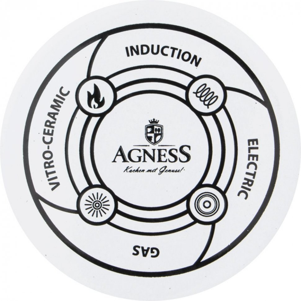 Чайник эмалированный agness со складывающейся ручкой,  2,5л подходит для индукцион Agness (950-046)