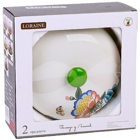 Блюдо для блинов с крышкой Летний букет LORAINE (30801)