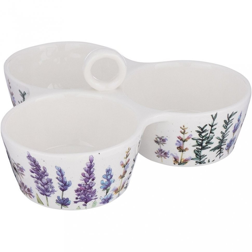 Менажница 3-хсекционная bronco "лаванда"  19*19*7 см (189-261)