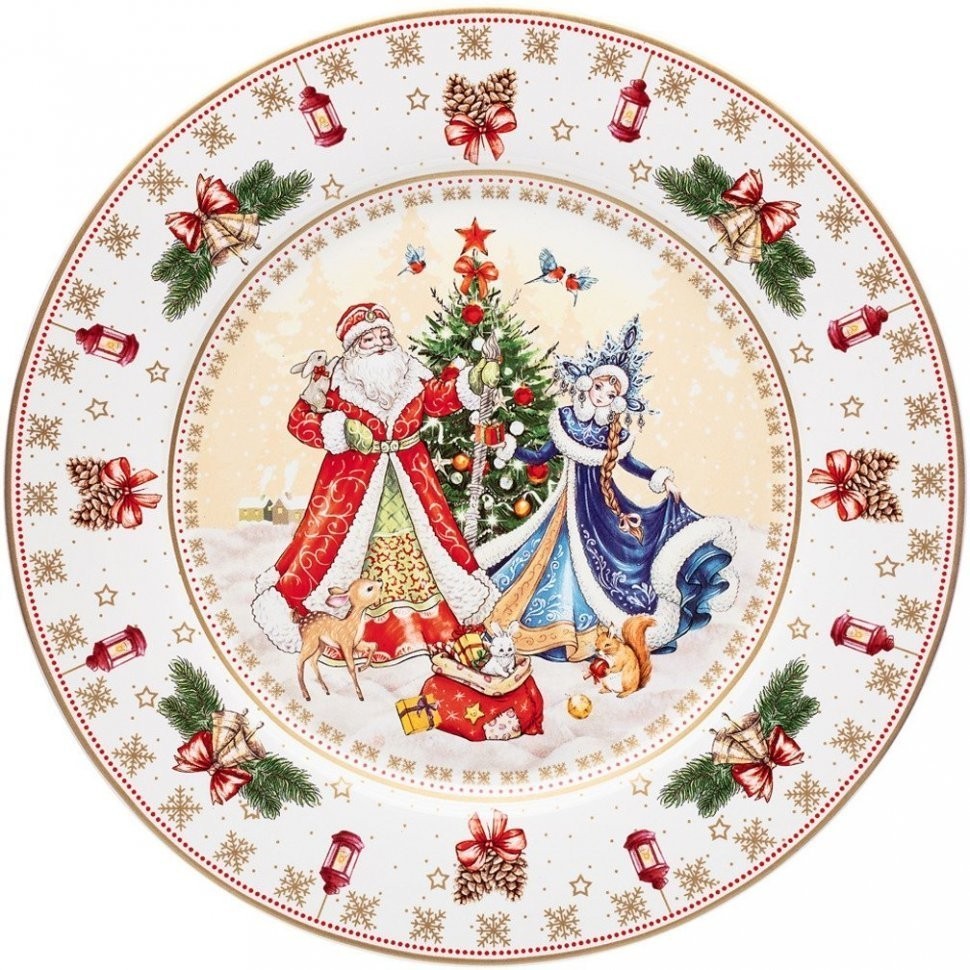 Тарелка обеденная lefard "дед мороз и снегурочка" 27 см (85-1712)