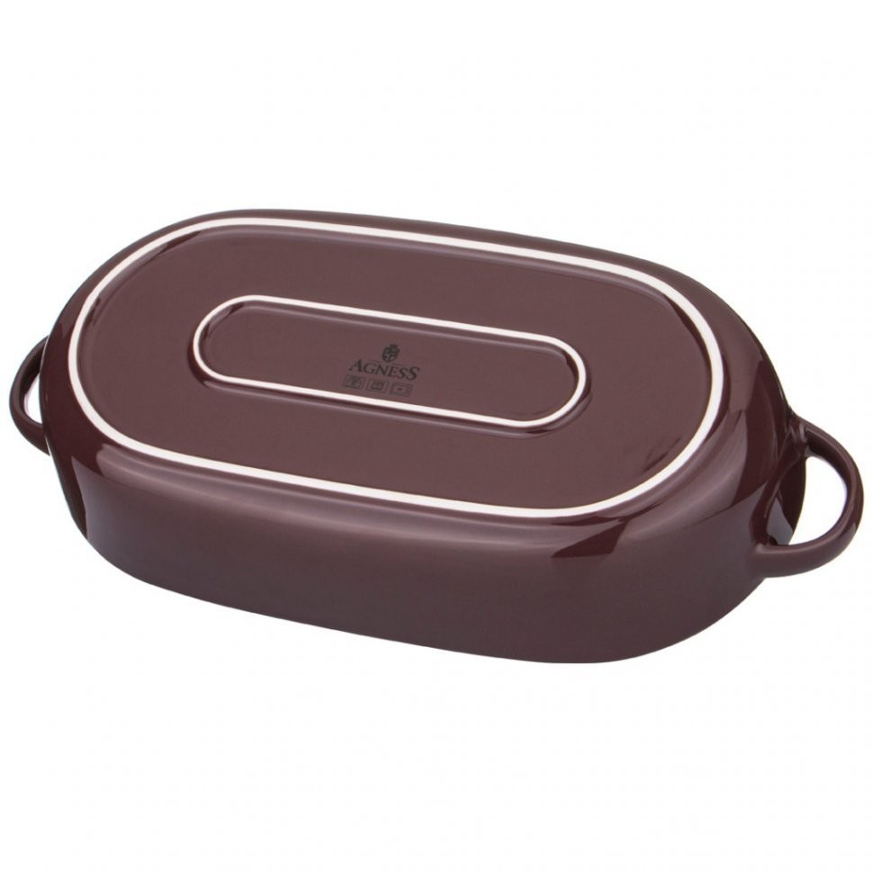 Форма для запекания овальная agness 39*18,5*6,8 см 2,2 л коричневая (189-300)