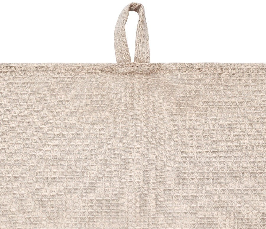 Набор из двух вафельных полотенец изо льна бежевого цвета из коллекции essential, 50х70 см (73590)