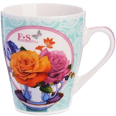 Набор кружек 340 мл 4 шт Flowers Style LORAINE (24448-Н1)