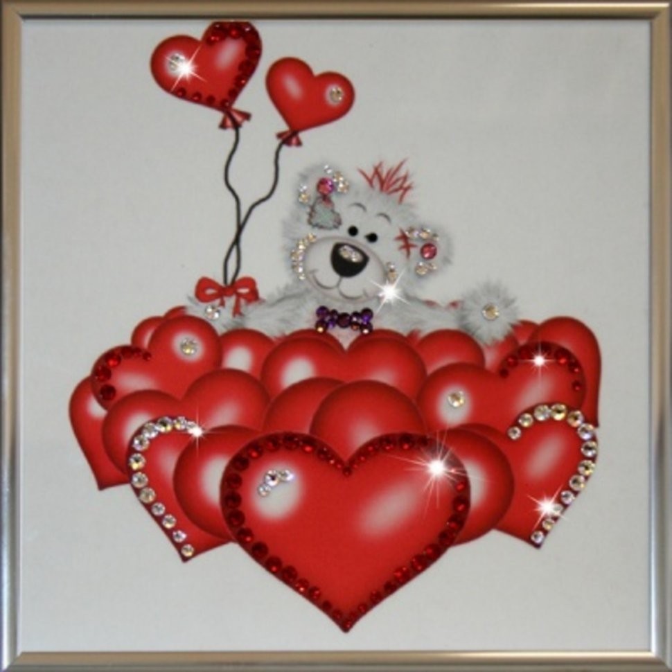 Картина Валентинка с кристаллами Swarovski (1065)