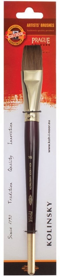 Кисть художественная KOH-I-NOOR колонок плоская №16 короткая ручка 9936016010BL (1) (65056)