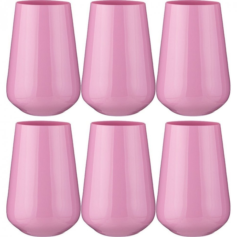 Набор стаканов "sandra sprayed pink" из 6 шт. 380 мл. высота=12,5 см. Bohemia Crystal (674-721)