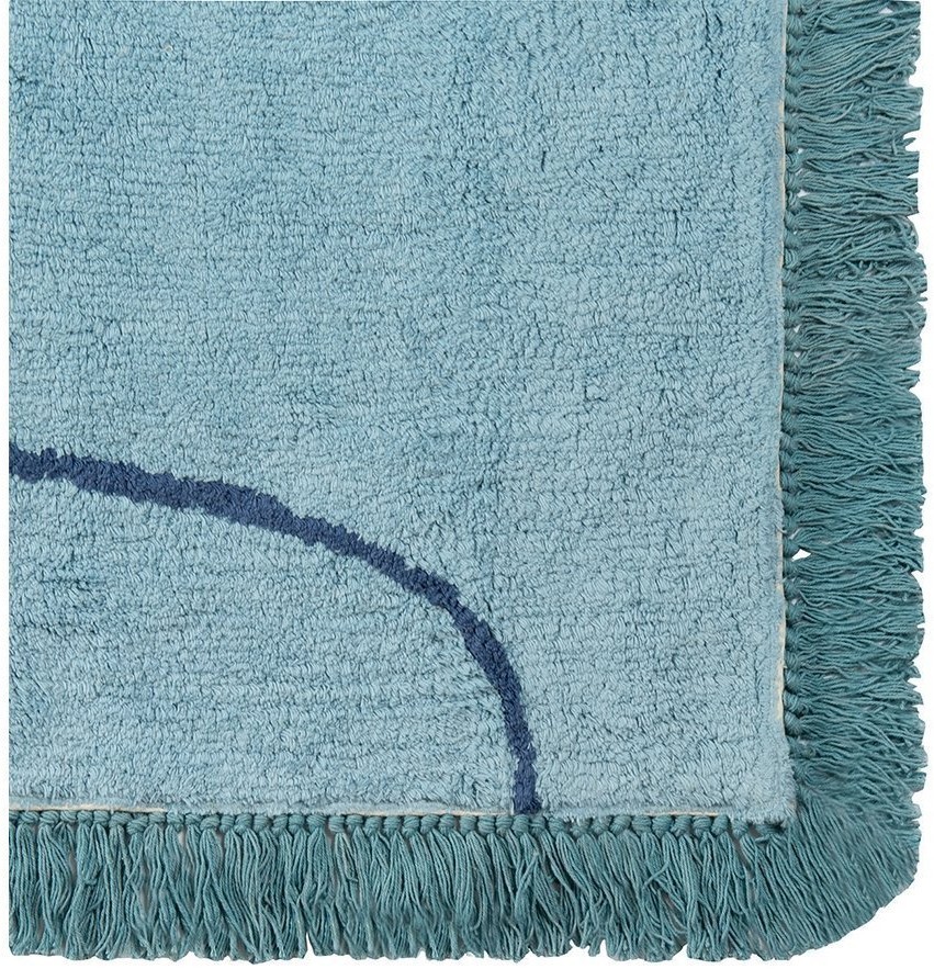 Ковер из хлопка с геометрическим принтом, бахромой и кисточками из коллекции ethnic, 160х230 см (69435)