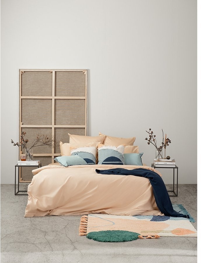 Ковер из хлопка с геометрическим принтом, бахромой и кисточками из коллекции ethnic, 160х230 см (69435)