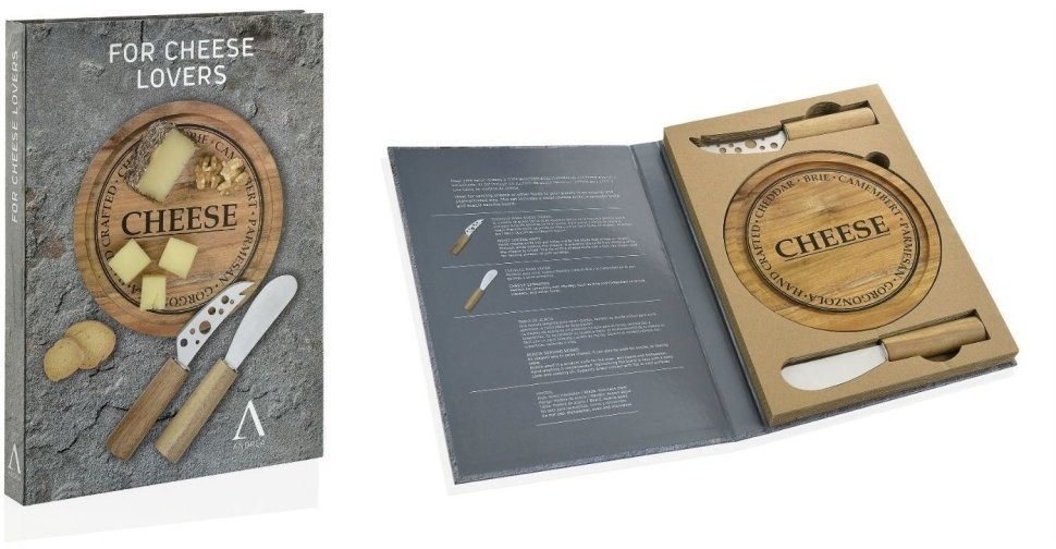 Andrea House Подарочный набор из 2 ножей и доски для сыра CC65020