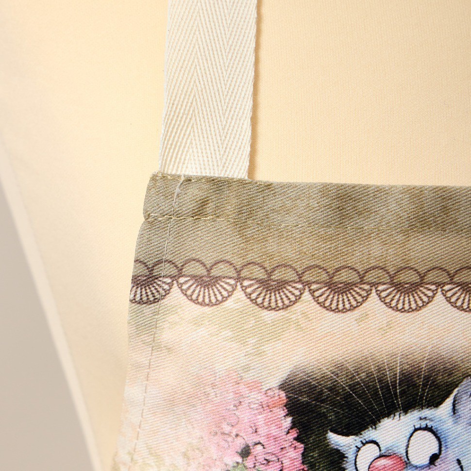 Фартук "синие коты. любовь моя", 60х70 см,100% хлопок,твил, беж Lefard (850-719-7)