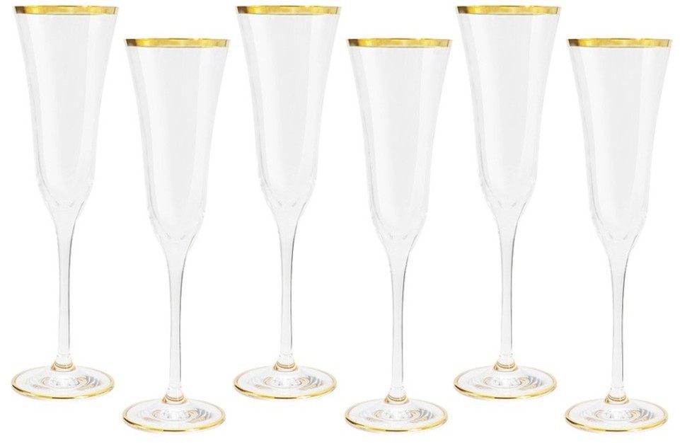 Набор бокалов для шампанского Сабина золото, 0,175 л, 6 шт - SM-4155/G Same