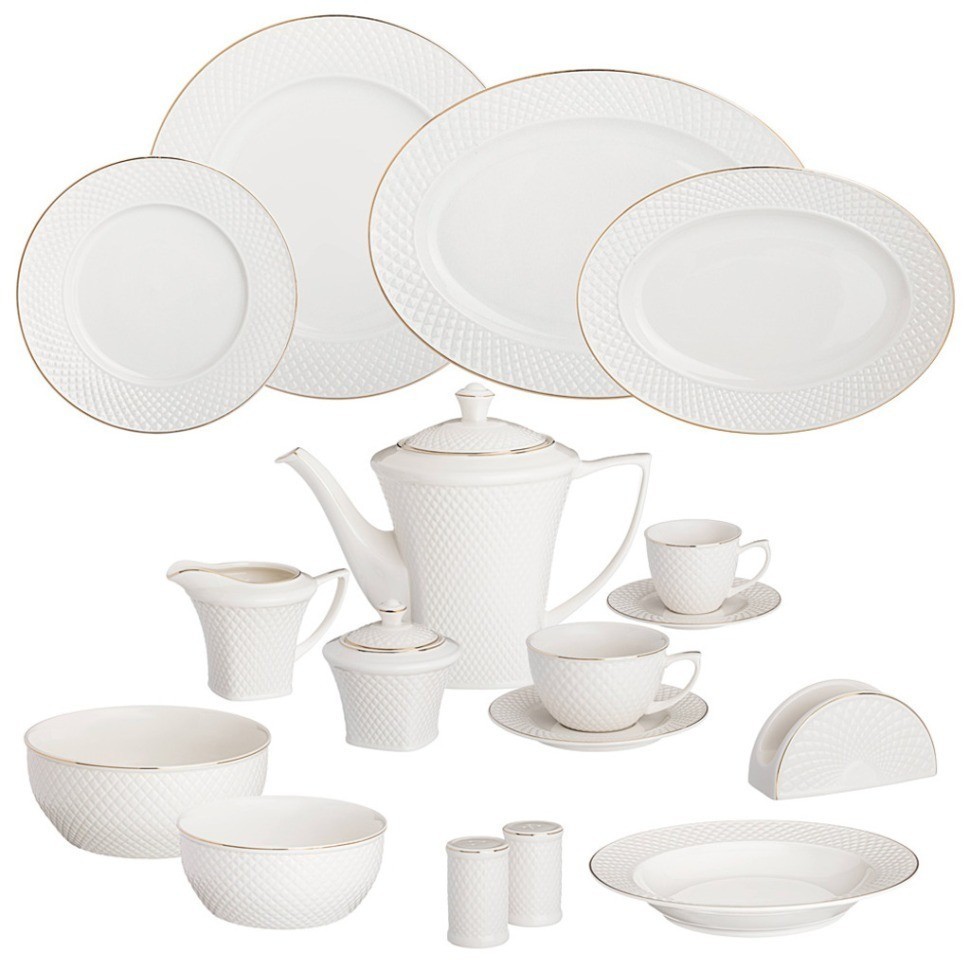 Сервиз чайно-столовый lefard "диаманд голд" на 12 пер. 101 пр. (359-323)