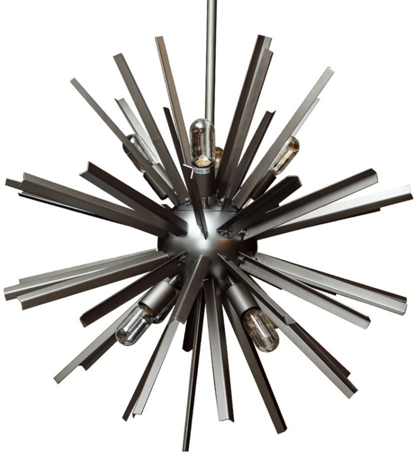 Люстра KM0541P-6(black gun), 56, металл, стекло, Black gun, ROOMERS FURNITURE