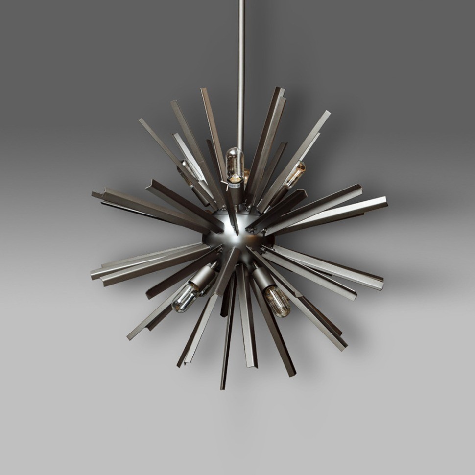 Люстра KM0541P-6(black gun), 56, металл, стекло, Black gun, ROOMERS FURNITURE