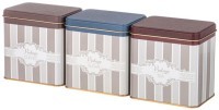 Набор емкостей для хранения &quot;elegance&quot; из 3-х штук, 8х12х12 см, 1л Agness (949-074)
