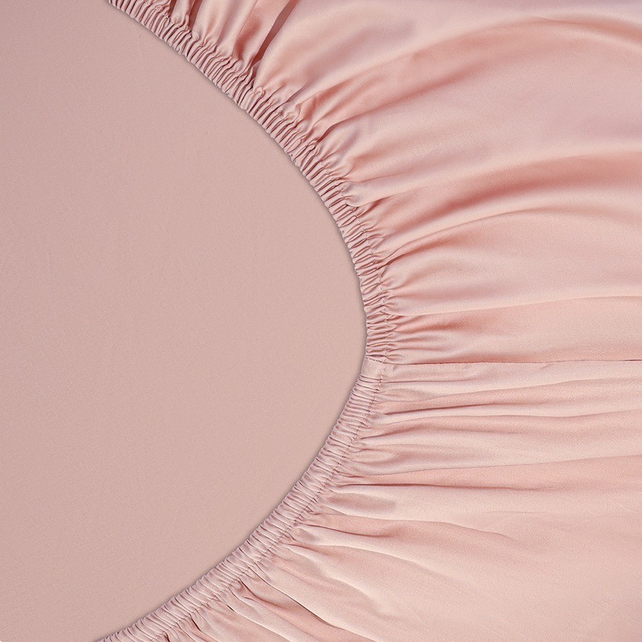 Простыня на резинке из премиального сатина цвета пыльной розы из коллекции essential, 200х200х30 см (78495)