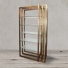 Стеллаж Белджио G0085-31#A, Нержавеющая сталь, закаленное стекло, gold, ROOMERS FURNITURE