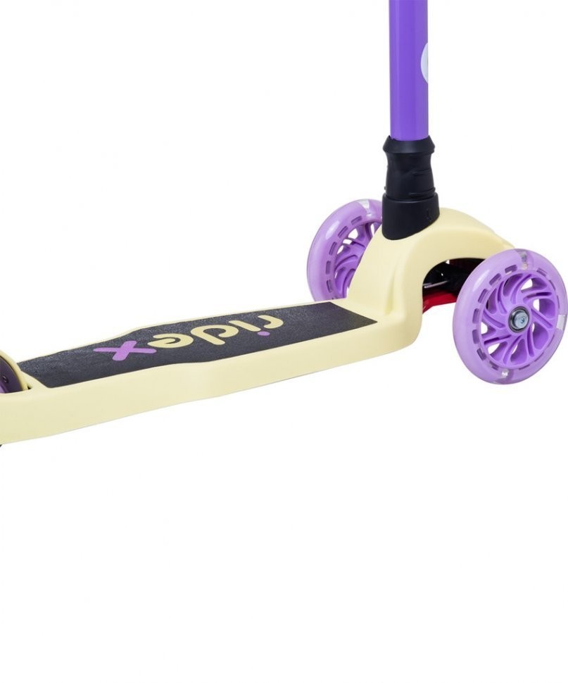 Самокат 3-колесный Chip, 120/80 мм, фиолетовый/желтый (861115)