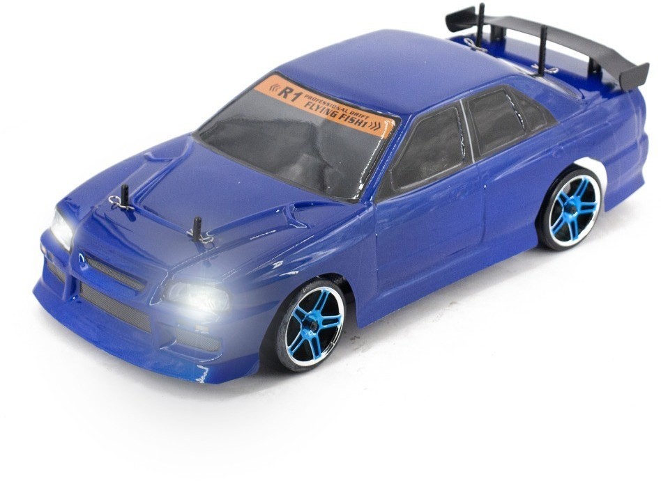 Радиоуправляемый автомобиль для дрифта HSP Flying Fish 1 LED фары 4WD 1:10 (94123T-12330-BL)