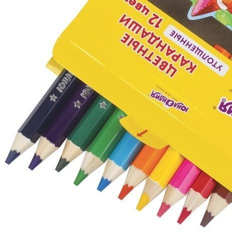 Карандаши цветные утолщенные Малыши-карандаши 12 цветов 181376 (4) (86113)