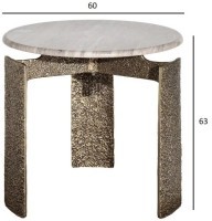 Стол журнальный мраморный d60*63см (TT-00014987)