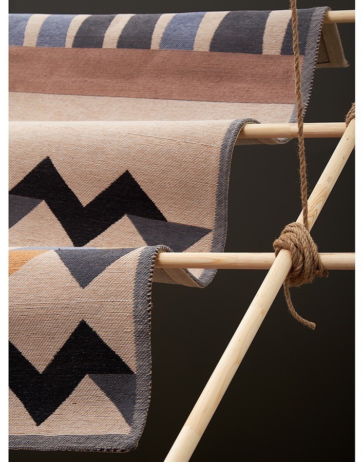 Ковер из хлопка по мотивам нанайских орнаментов из коллекции cultural heritage, 120х180 см (78513)